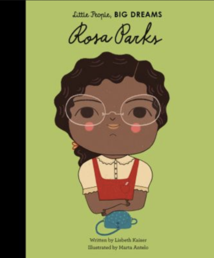 Illustration of Rosa Parks on green background